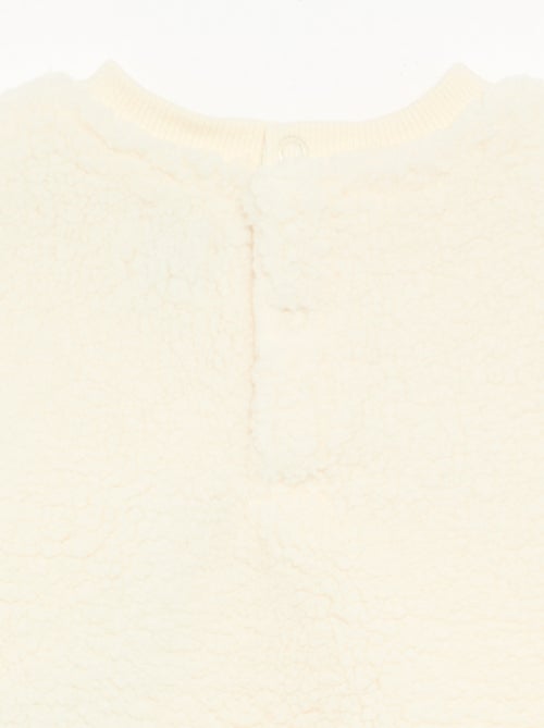 Sweater met schapenvachteffect en borduursels - Kiabi