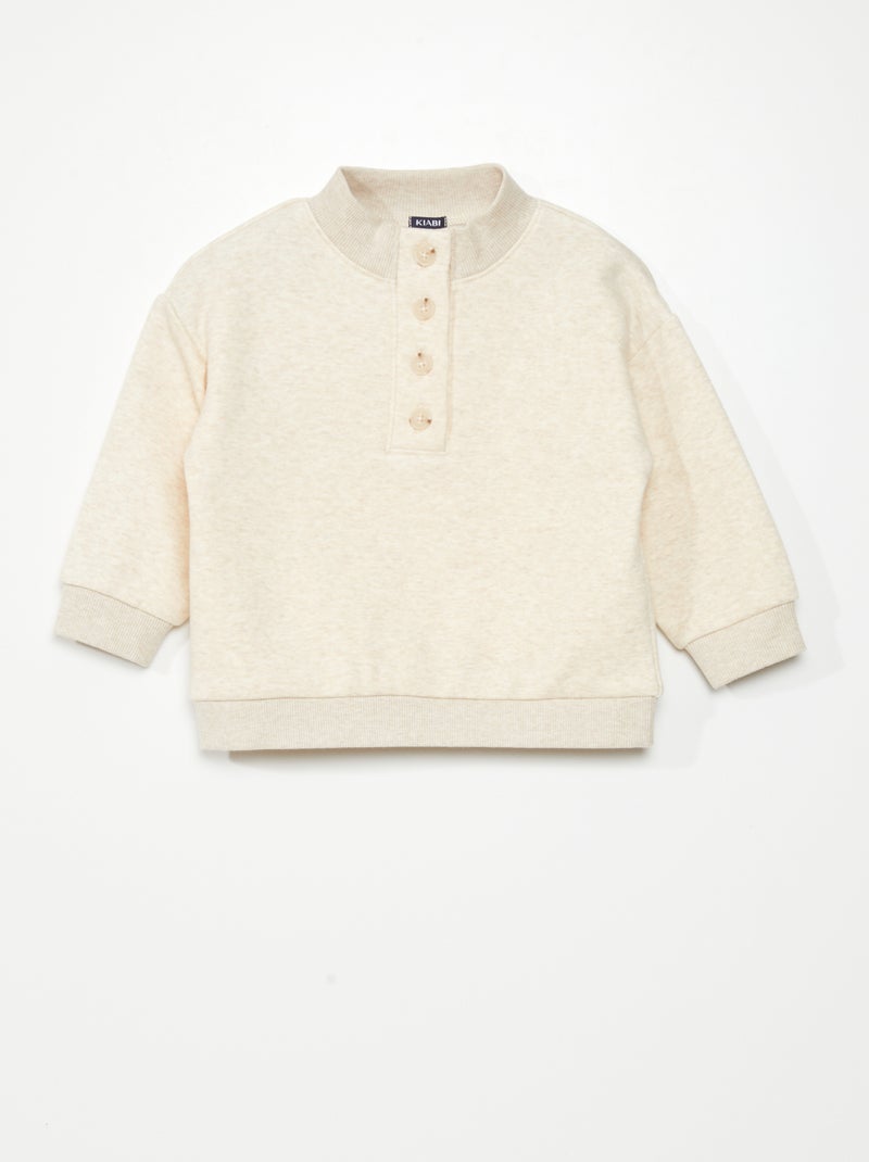 Sweater met schipperskraag - Altijd superzacht BIEGE - Kiabi