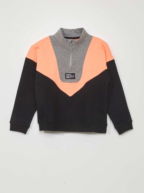 Sweater met schipperskraag en colorblock-patroon - Kiabi