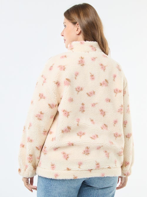 Sweater met schipperskraag en schapenvachteffect - Kiabi