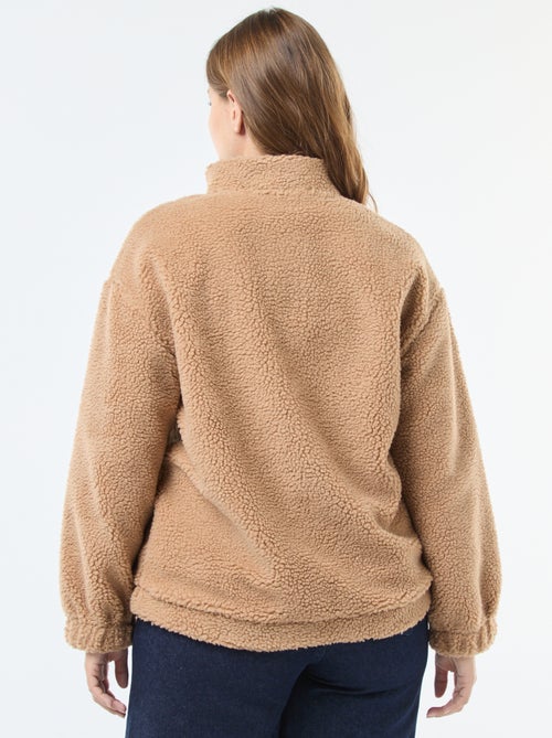 Sweater met schipperskraag en schapenvachteffect - Kiabi