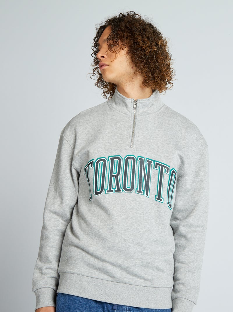 Sweater met schipperskraag GRIJS - Kiabi