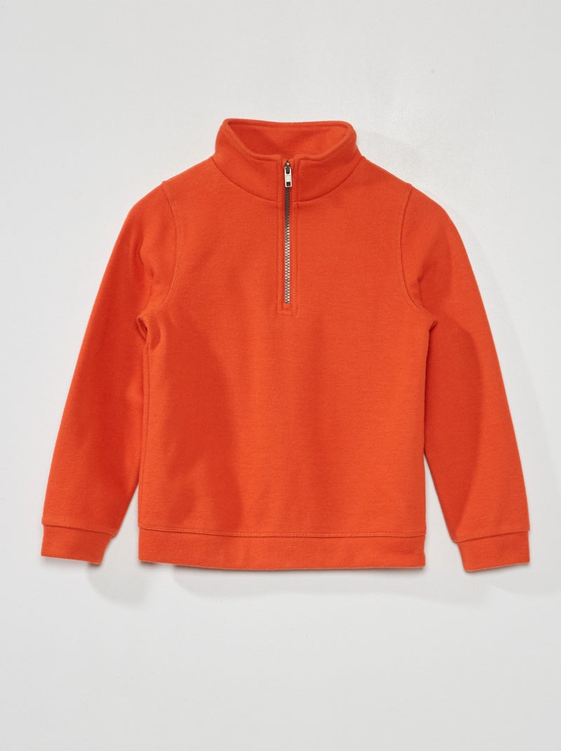 Sweater met schipperskraag oranje - Kiabi