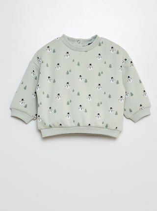 Sweater met sneeuwmanprint