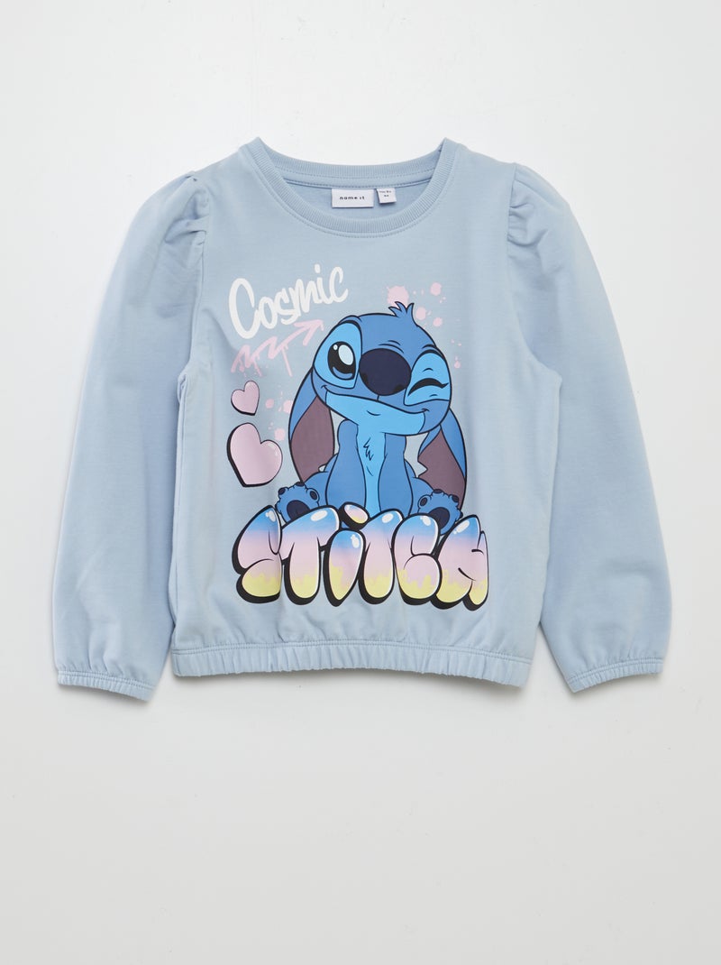 Sweater met Stitch-print BLAUW - Kiabi