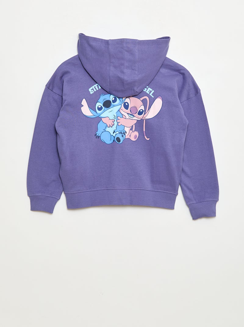 Sweater met 'Stitch'/'Disney'-motiefje paars - Kiabi