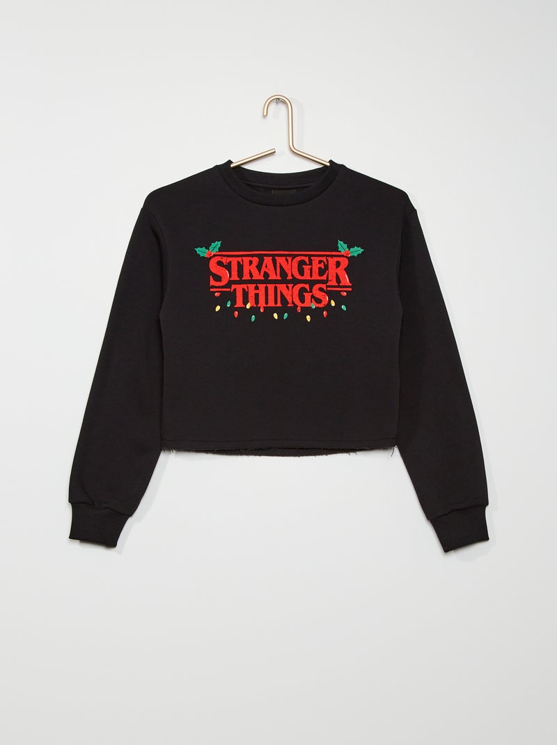 Sweater met Stranger Things-print zwart - Kiabi