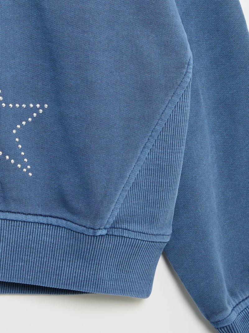 Sweater met strass-sterren Blauw - Kiabi