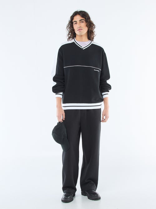 Sweater met V-hals van french terry - Kiabi