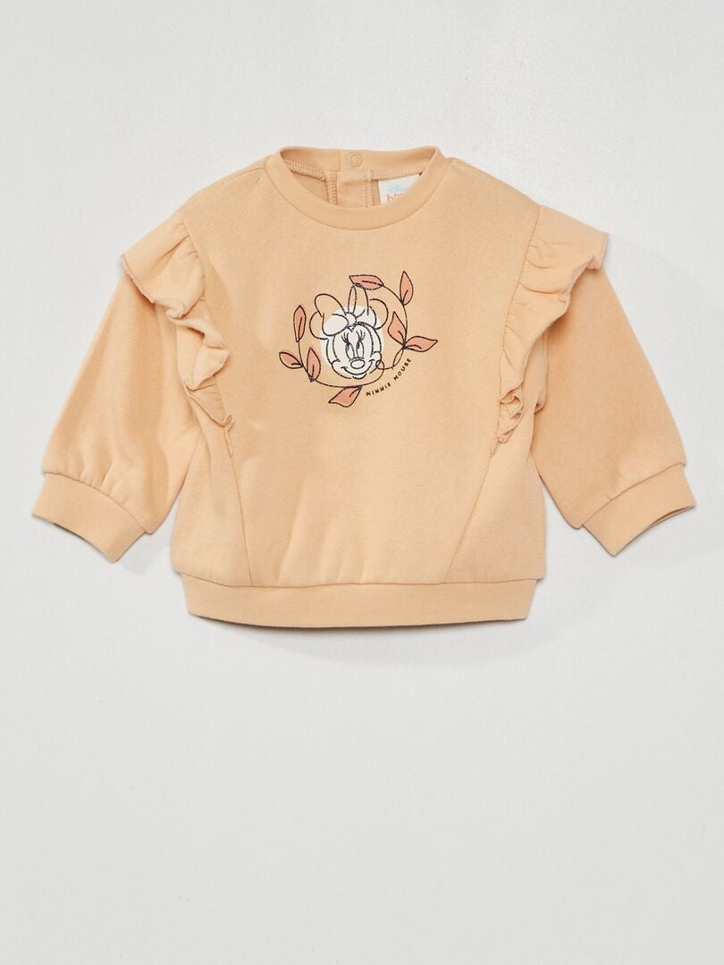 Sweater met volants en Minnie-Mouse-print BIEGE - Kiabi