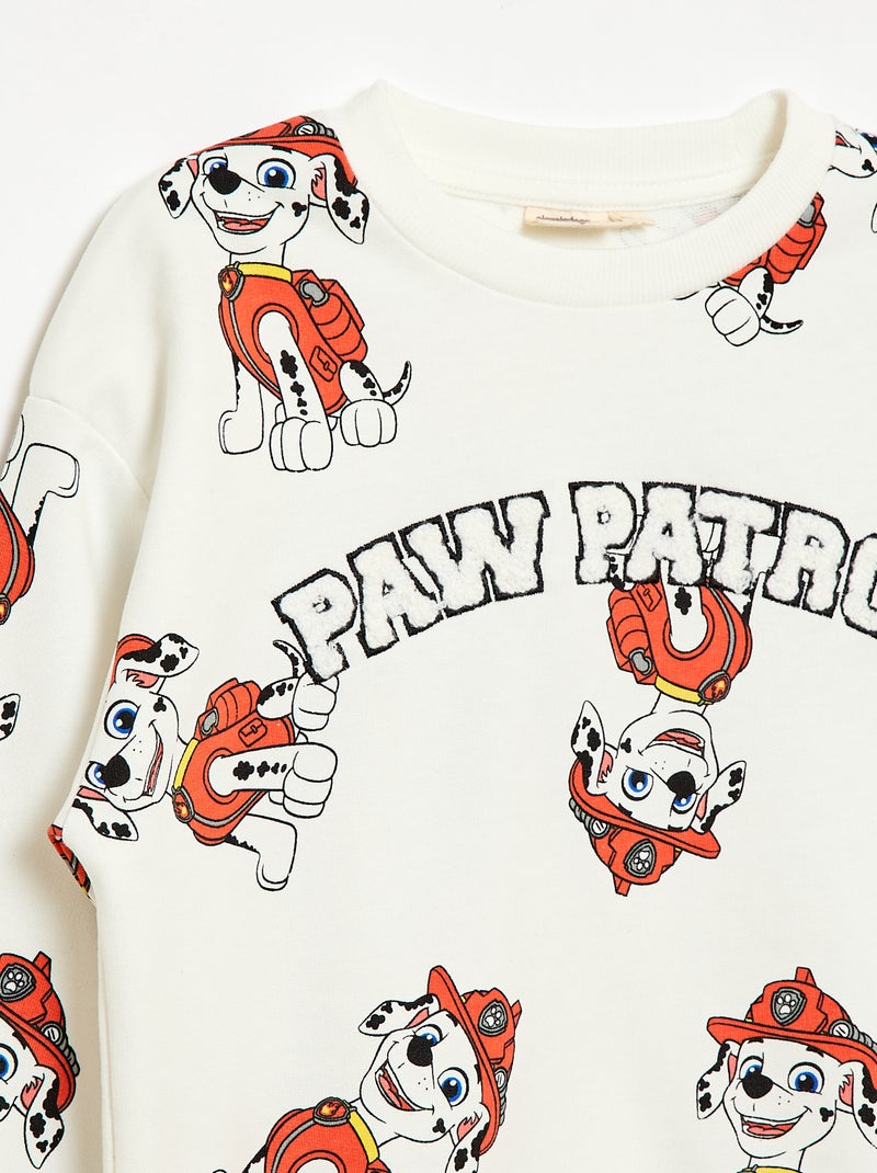 Sweater 'Paw Patrol' van French Terry Wit - Kiabi