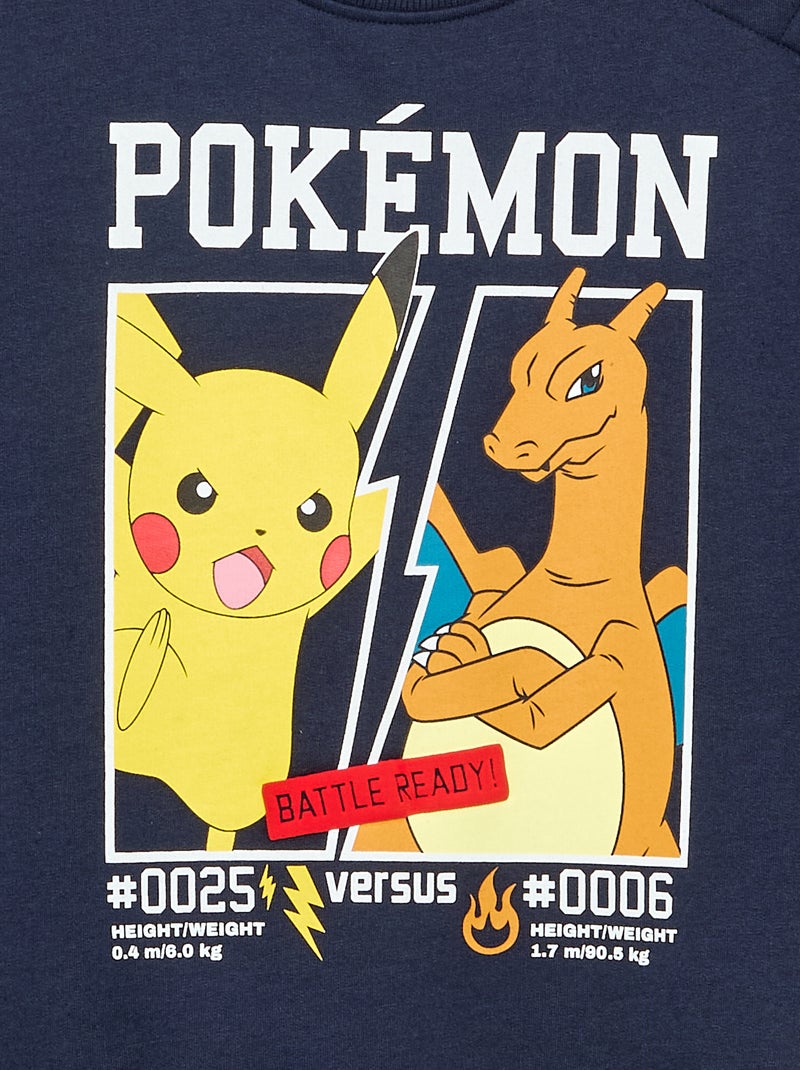Sweater 'Pokémon' 'Pikachu' & 'Dracofeu' met ronde hals Blauw - Kiabi