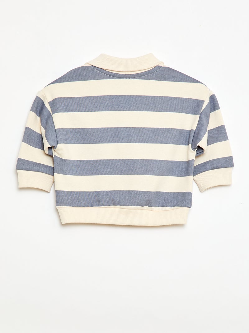 Sweater polokraag met strepen Blauw - Kiabi