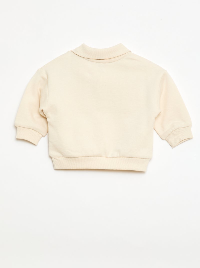 Sweater polokraag met strepen Wit - Kiabi