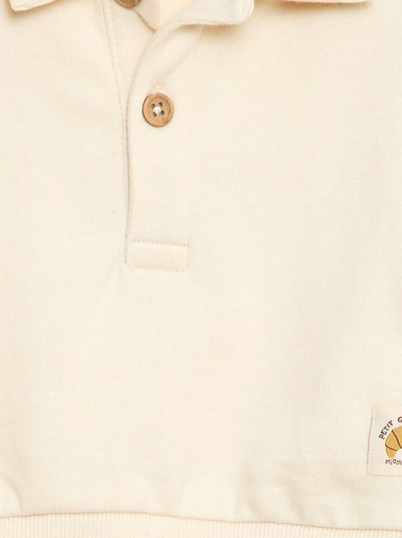 Sweater polokraag met strepen Wit - Kiabi