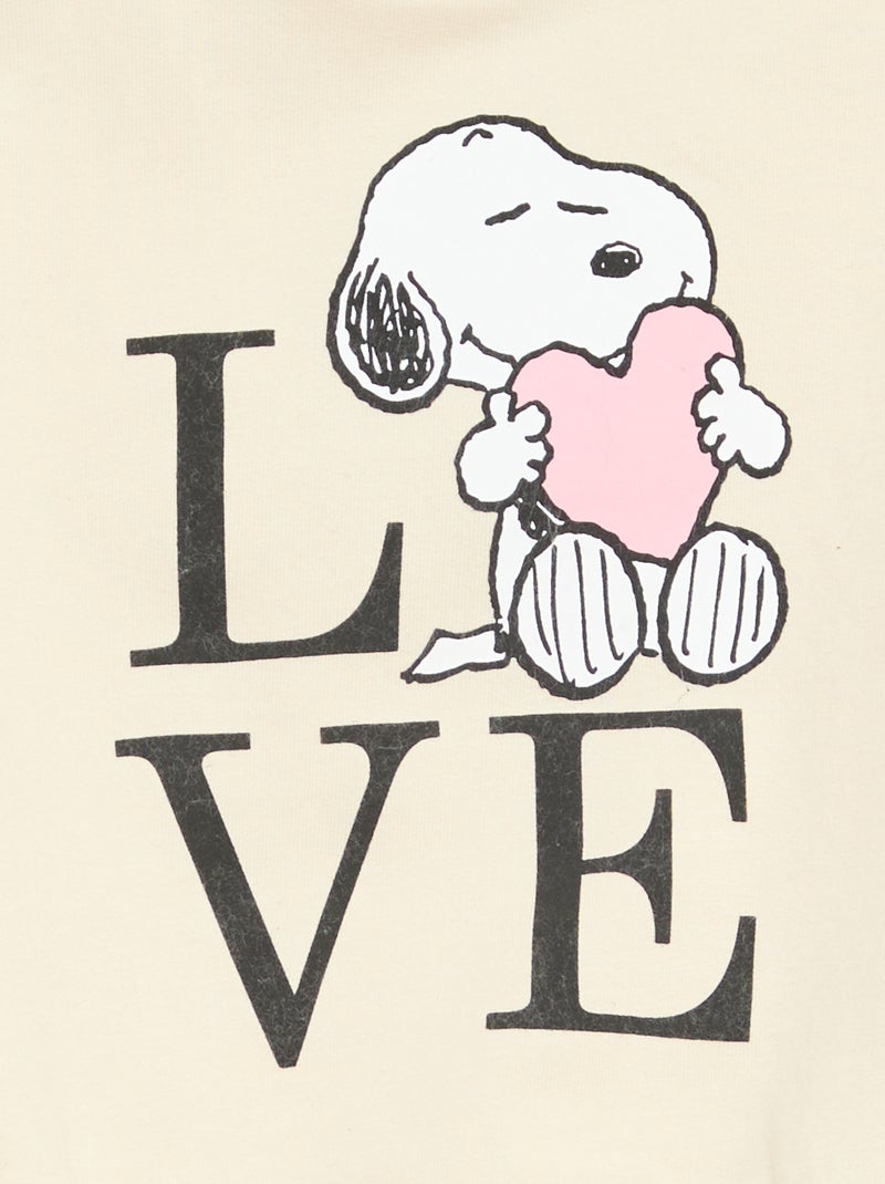 Sweater 'Snoopy' met ronde hals Biege - Kiabi