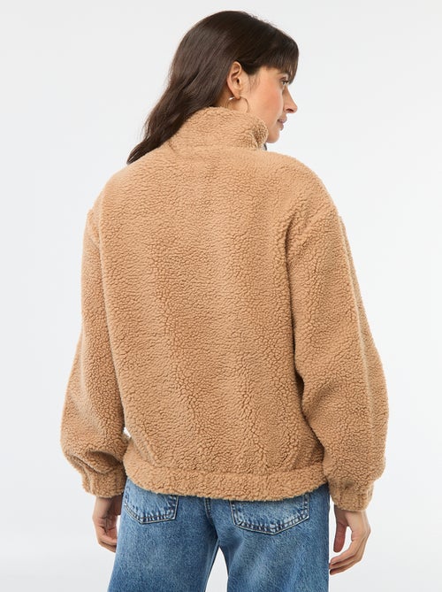 Sweater van bouclé met print - Kiabi