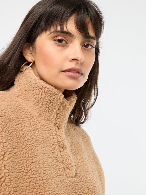 Sweater van bouclé met print - Kiabi