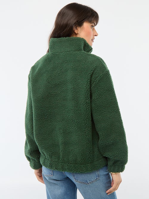 Sweater van bouclé met print - Kiabi