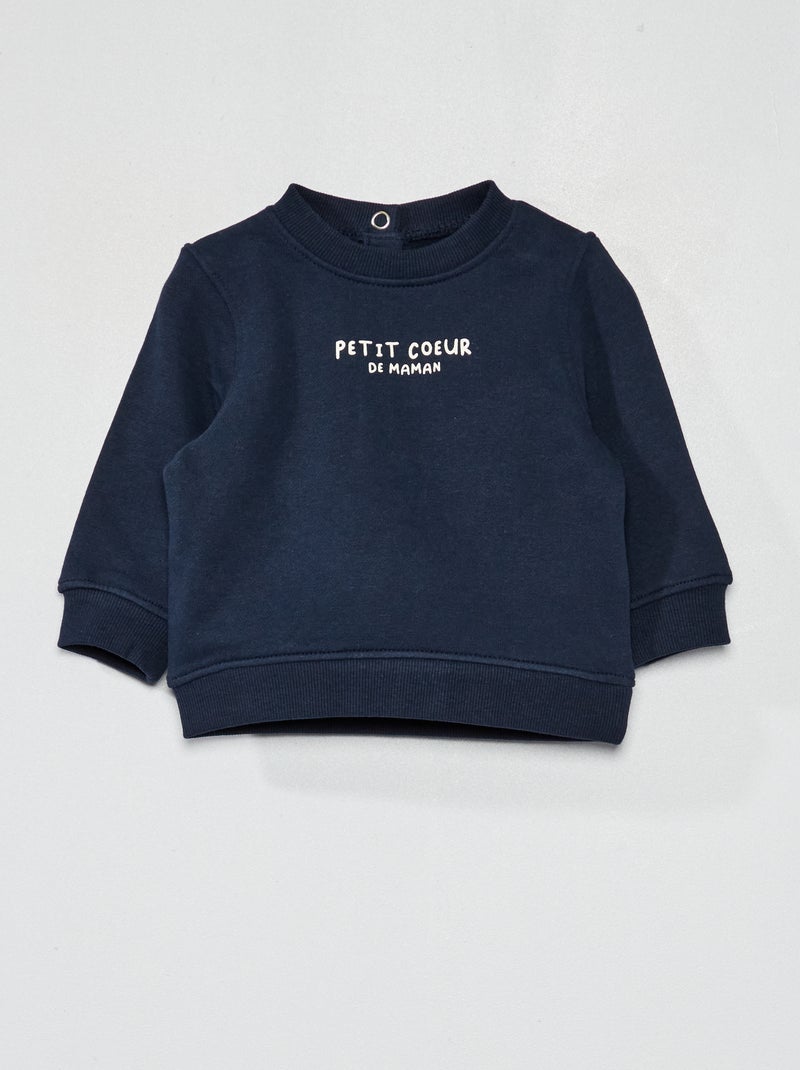 Sweater van dunne joggingstof BLAUW - Kiabi