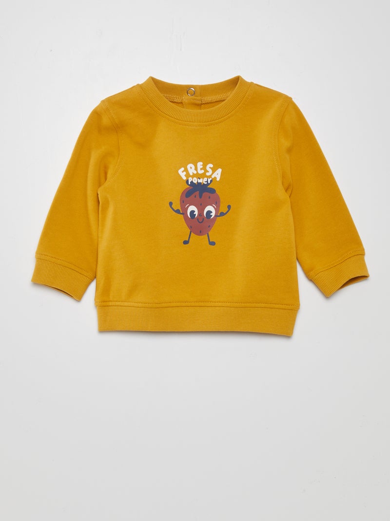 Sweater van dunne joggingstof GEEL - Kiabi