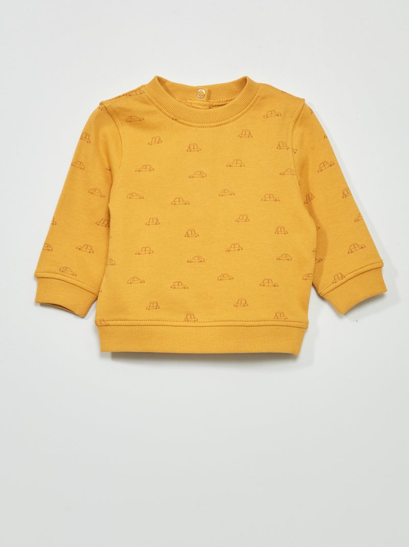 Sweater van dunne joggingstof GEEL - Kiabi