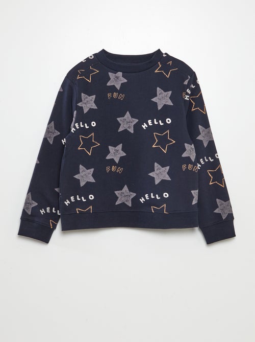 Sweater van dunne joggingstof met motiefje - Kiabi