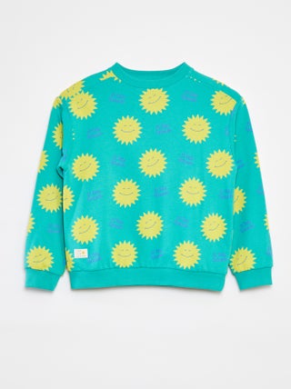 Sweater van dunne joggingstof met motiefje