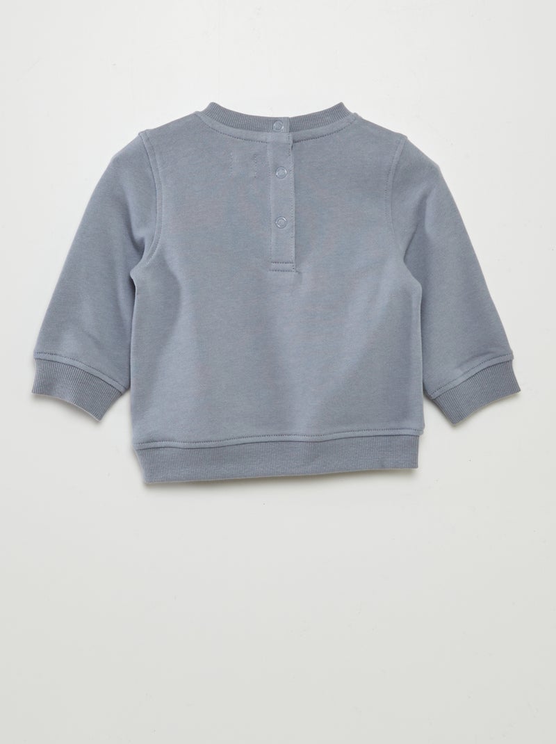 Sweater van dunne joggingstof met print BLAUW - Kiabi