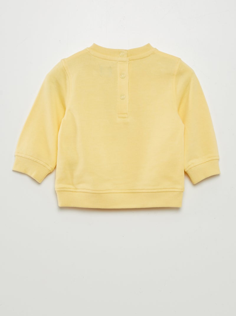 Sweater van dunne joggingstof met print GEEL - Kiabi