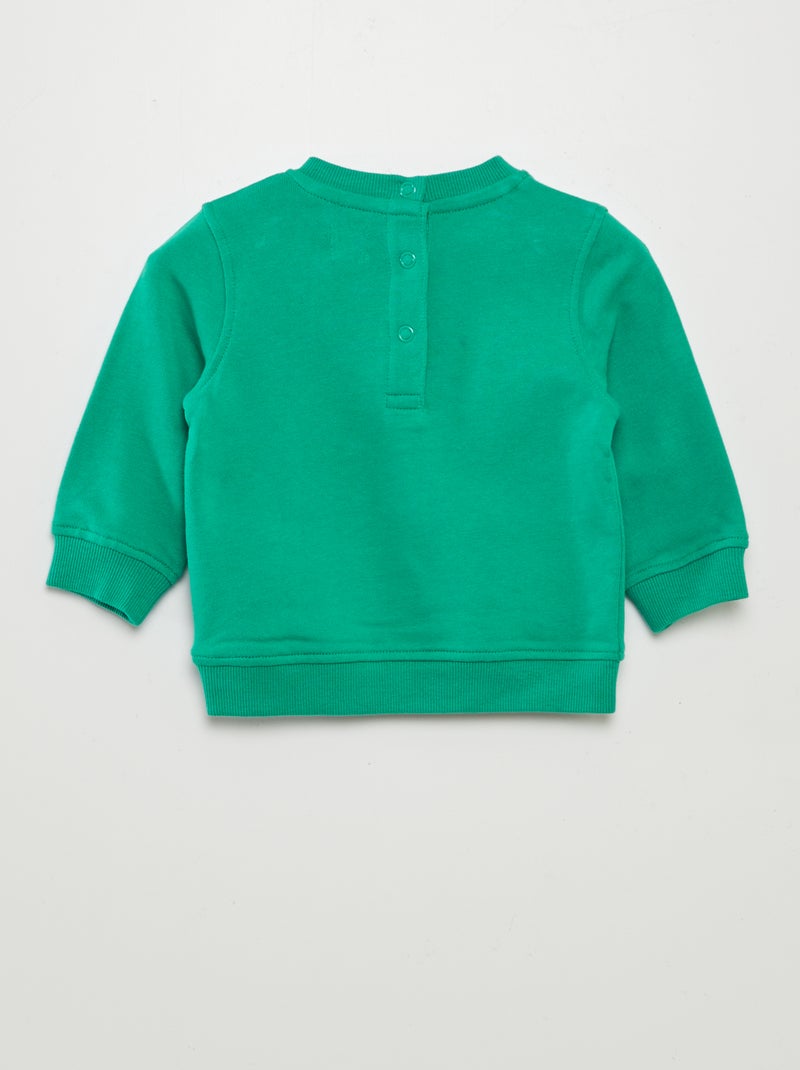 Sweater van dunne joggingstof met print GROEN - Kiabi