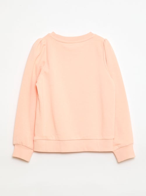 Sweater van effen joggingstof en geborduurd hartje - Kiabi