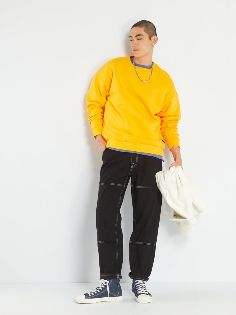 Sweater van effen joggingstof GEEL - Kiabi