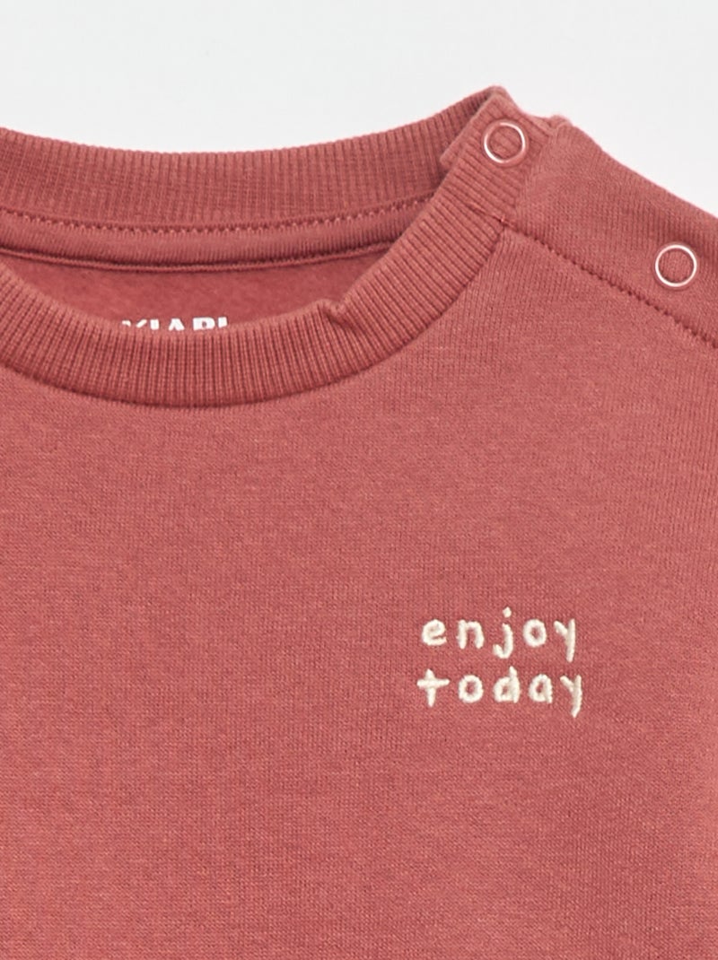 Sweater van effen joggingstof Rose - Kiabi