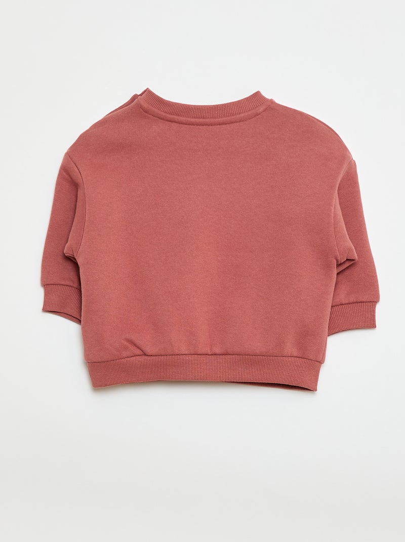 Sweater van effen joggingstof Rose - Kiabi