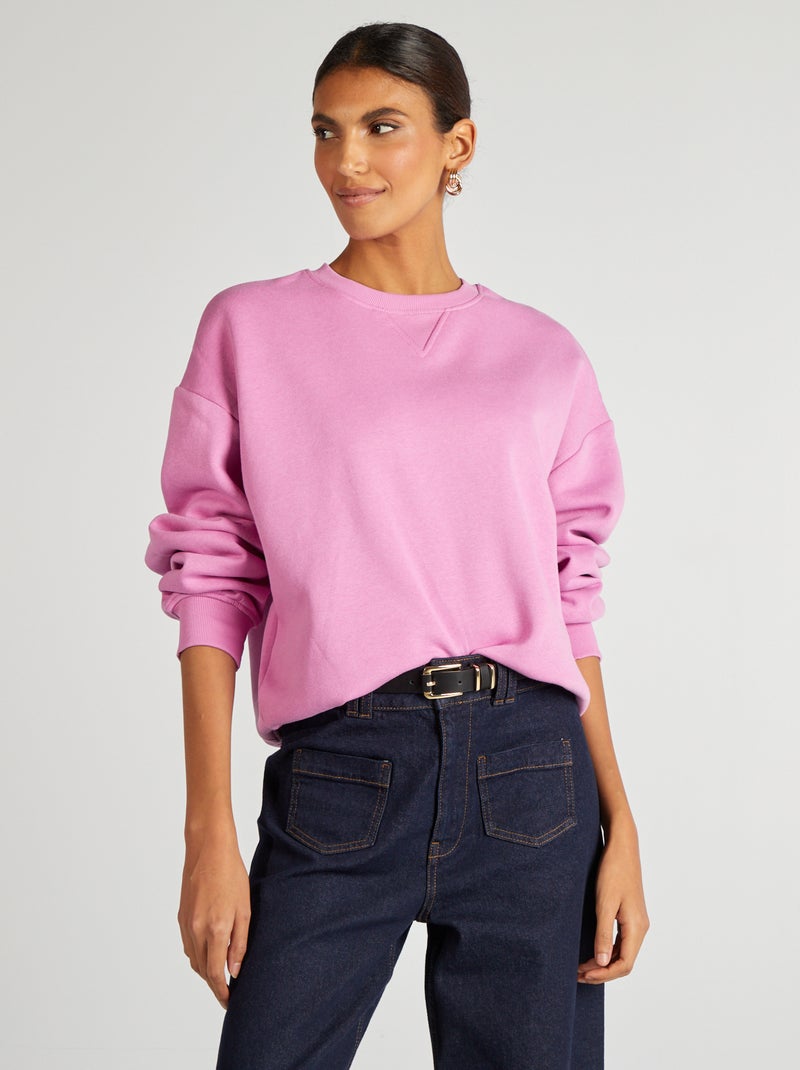 Sweater van effen joggingstof ROSE - Kiabi
