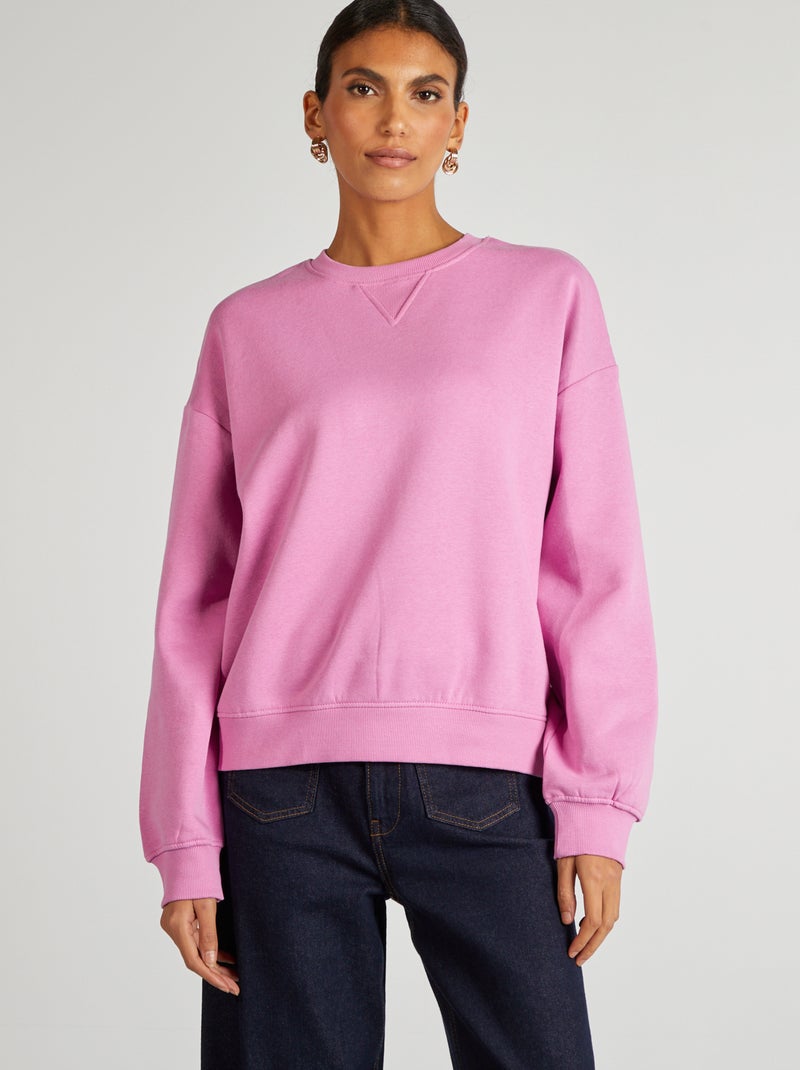 Sweater van effen joggingstof ROSE - Kiabi