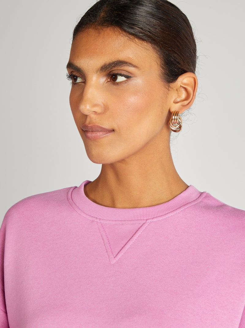 Sweater van effen joggingstof ROSE - Kiabi