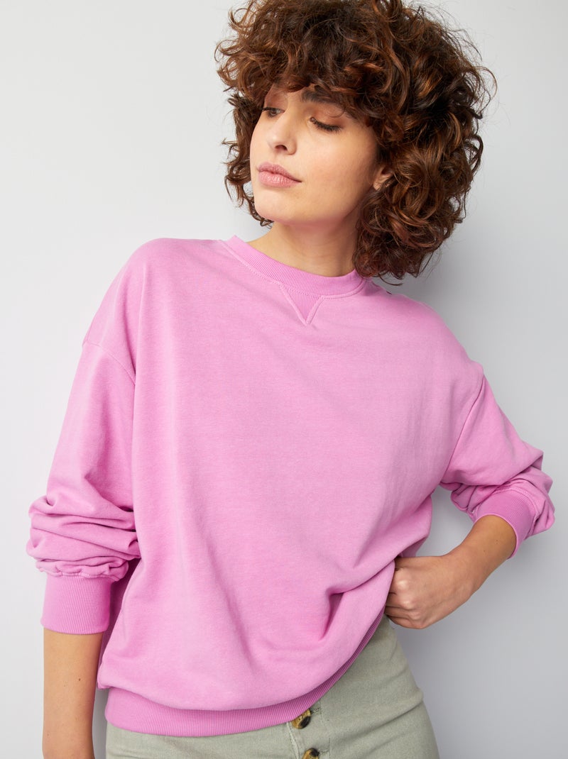 Sweater van effen joggingstof ROSE - Kiabi