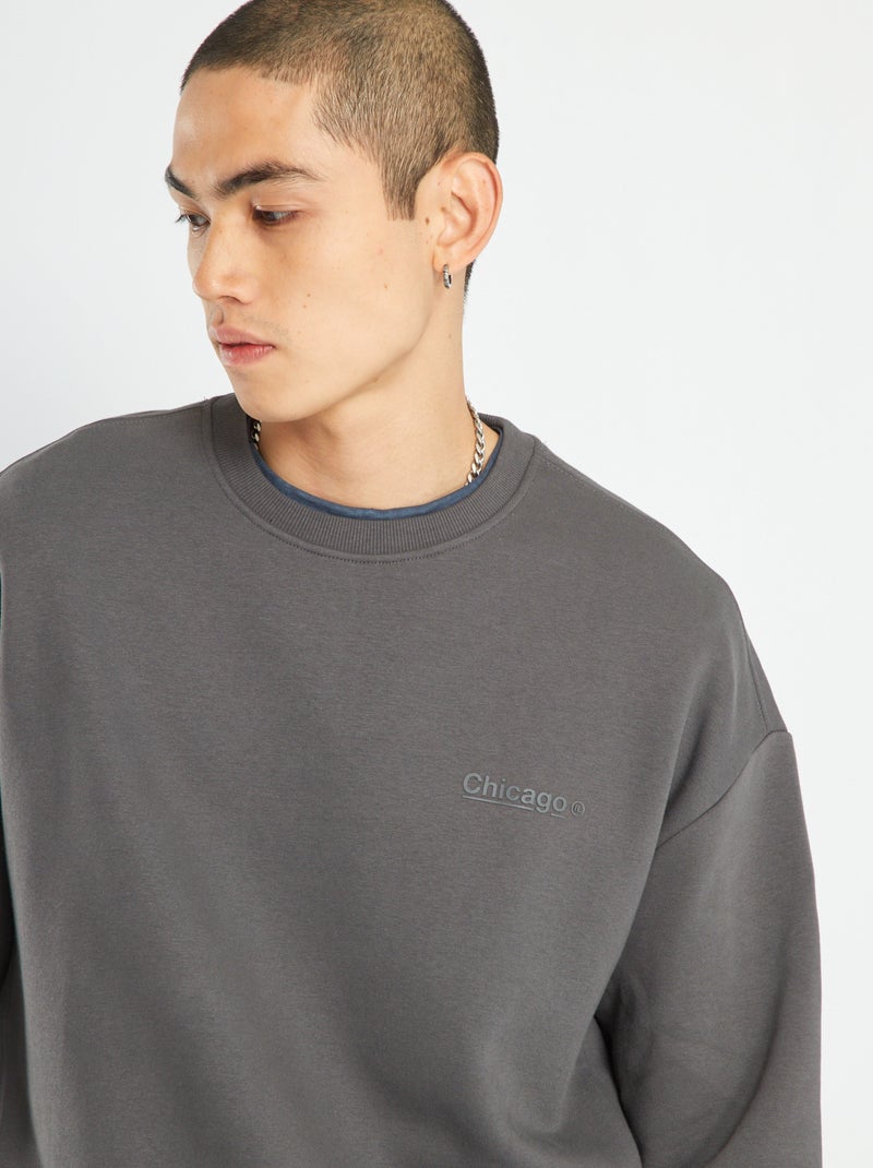 Sweater van effen joggingstof WIT - Kiabi