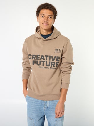 Sweater van effen katoen met print