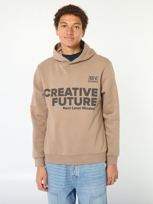 Sweater van effen katoen met print - Kiabi