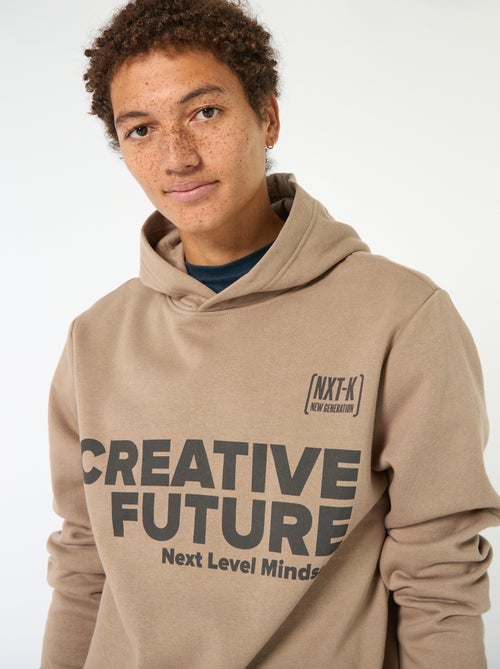 Sweater van effen katoen met print - Kiabi