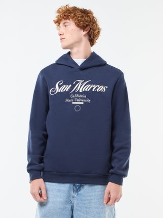 Sweater van effen katoen met print