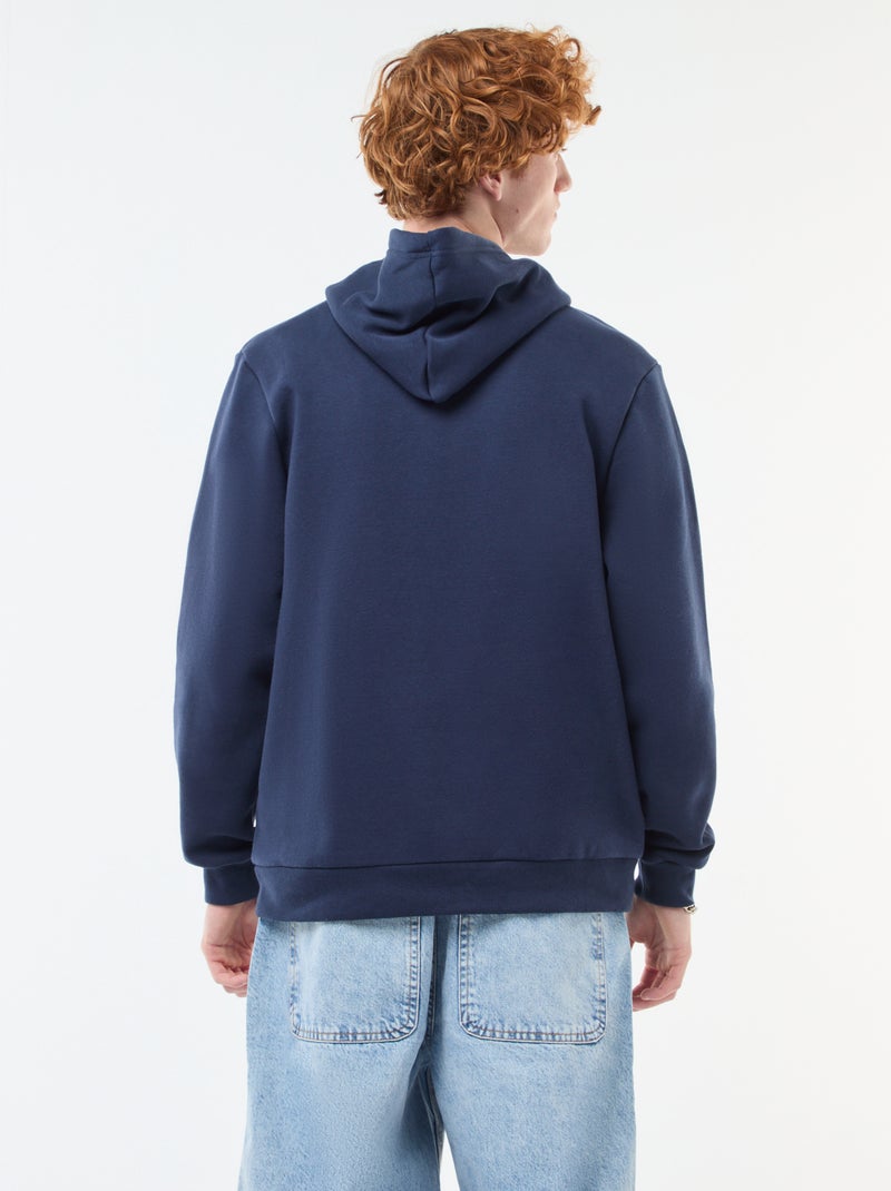 Sweater van effen katoen met print Blauw - Kiabi