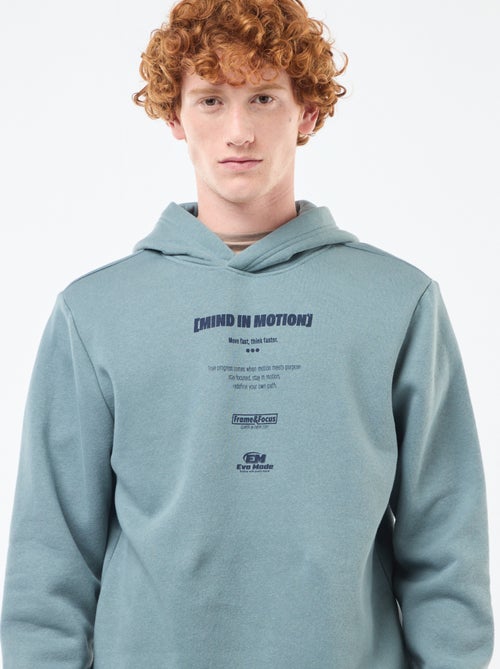 Sweater van effen katoen met print - Kiabi