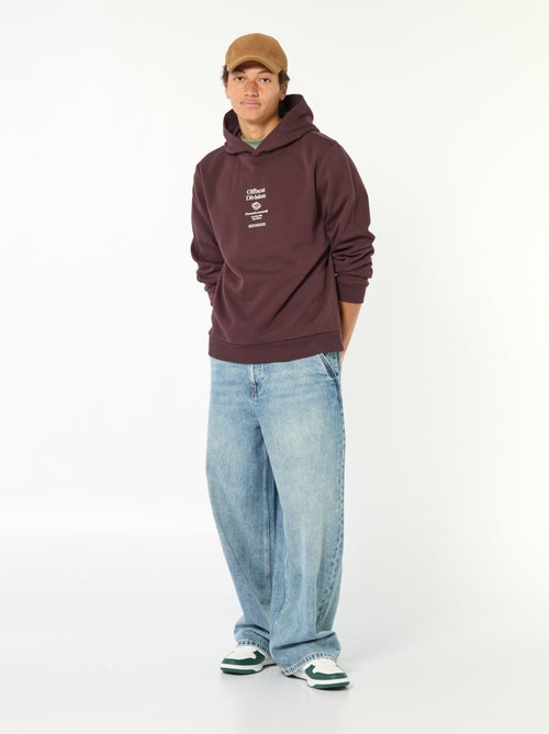 Sweater van effen katoen met print - Kiabi