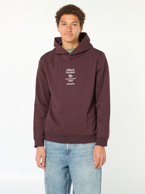 Sweater van effen katoen met print - Kiabi