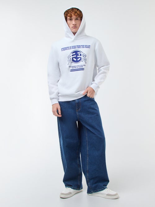 Sweater van effen katoen met print - Kiabi