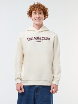 Sweater van effen katoen met print